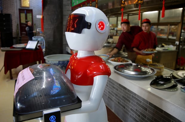 A robot waiter in Sanmenxia Henan province