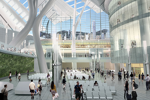 The 400000 sqm West Kowloon Station in Hong Kong is in its final stage of preparation with about 1500 signs installed and a wide range of facilities available