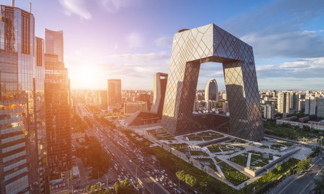 The central business district in Beijing has a mix of offices and apartments