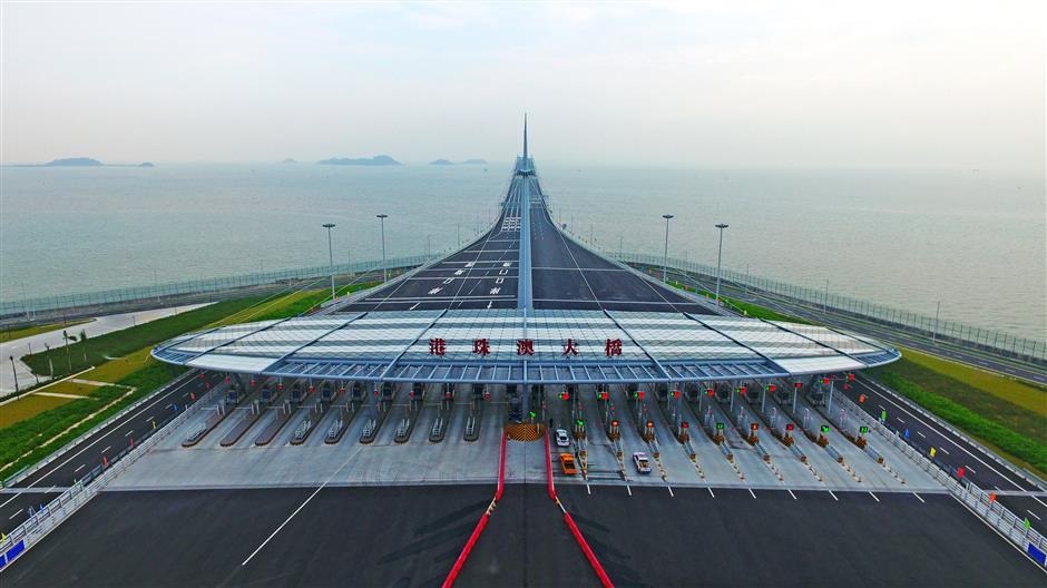 The Hong Kong Zhuhai Macao Bridge officially opens to traffic at 9am on October 24 2018