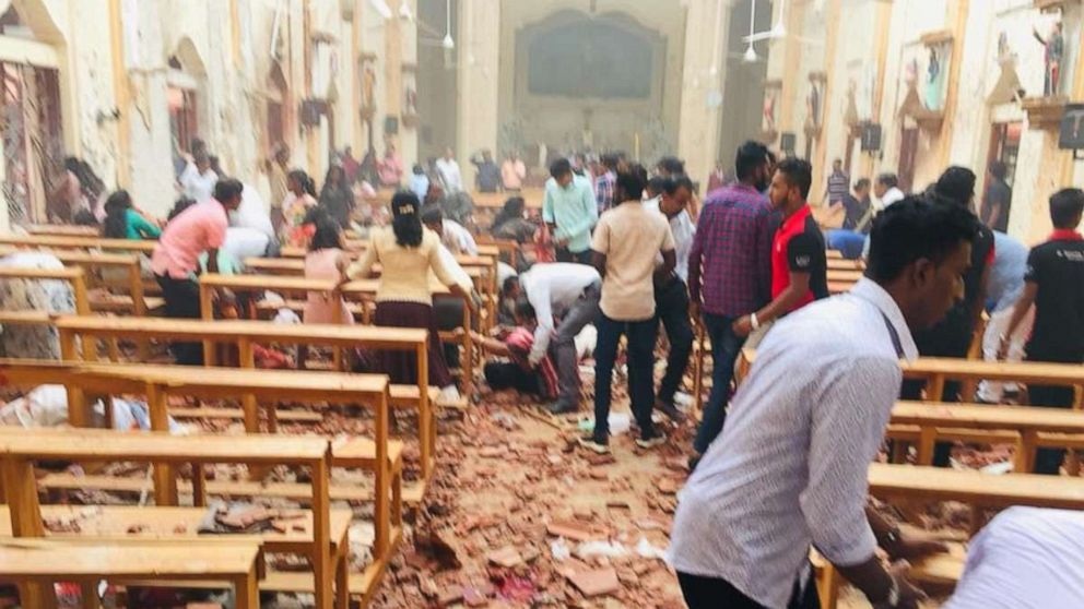 An explosion rocked St. Sebastians Church in Negombo Sri Lanka on Sunday