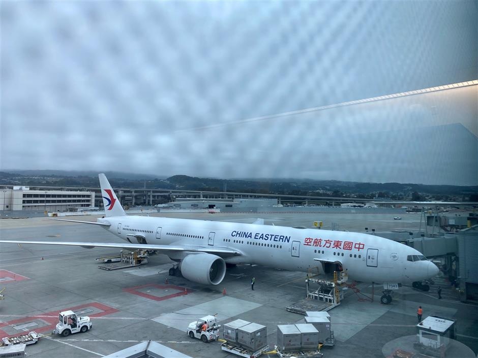 China Easterns Boeing 777 300ER at San Francisco International Airport