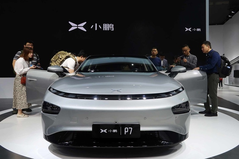 XPengs P7 sedan on display at the Guangzhou auto show