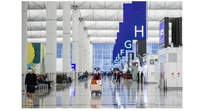 Travelers could transit Hong Kong airport above if their itinerary was on a single booking and the connection time to the next flight was within eight hours