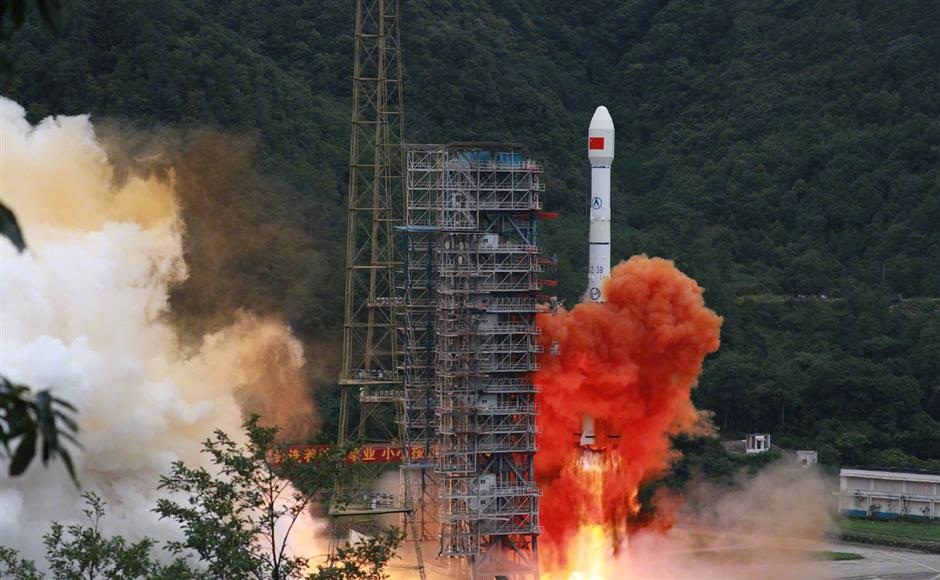 The last satellite of the BeiDou Navigation Satellite System blasts off from the Xichang Satellite Launch Center in southwest Chinas Sichuan Province at 9 43am on Tuesday